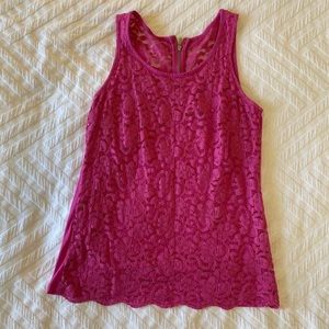 NY&Co. pink lace sleeveless blouse